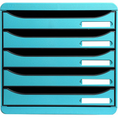 Exacompta BIG-BOX - Drawer Cabinet Turquoise 5 drawers