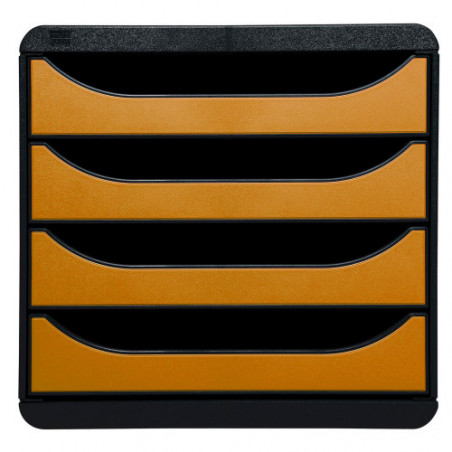 Exacompta BIG-BOX Classic - Drawer Cabinet Black/Metallic Gold 4 drawers