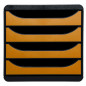 Exacompta BIG-BOX - Drawer Cabinet Black/Metallic Gold 4 drawers