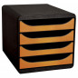 Exacompta BIG-BOX Classic - Drawer Cabinet Black/Metallic Gold 4 drawers