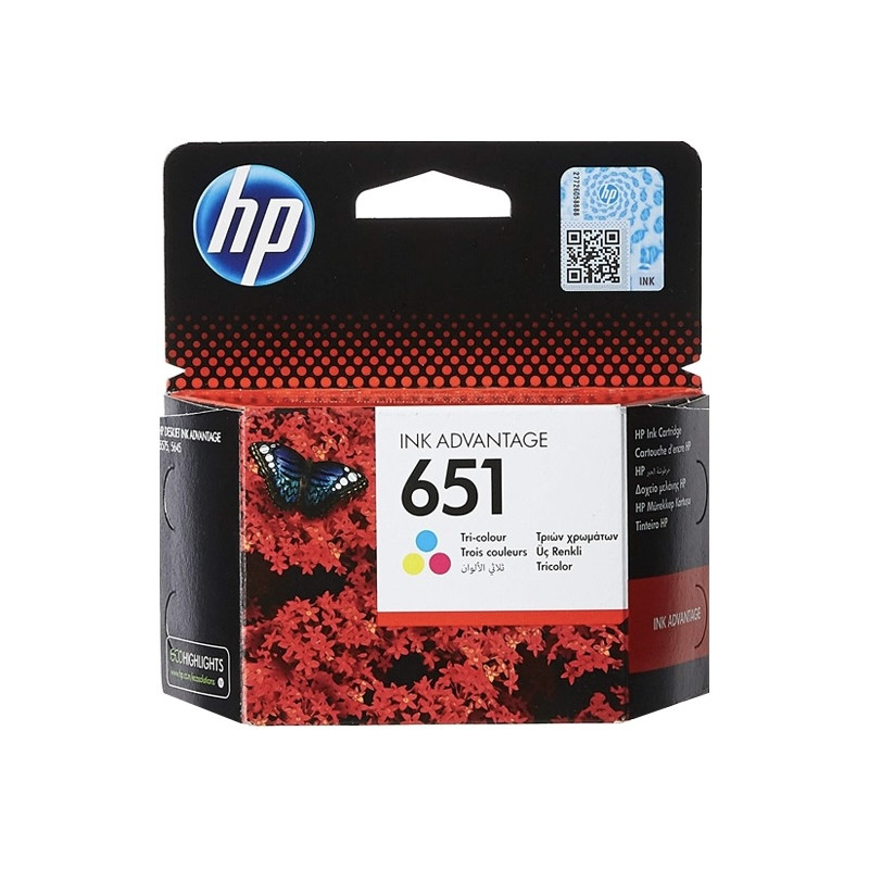 HP 651 Tri-color Original Ink Advantage Cartridge -C2P11AE-