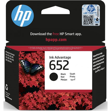 HP 652 Black Original Ink Advantage Cartridge -F6V25AE-