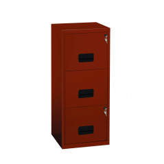 PIERRE HENRY -  Metallic Filing 3 drawers cabinet - terracota
