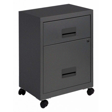 PIERRE HENRY -  Metallic Filing 2 drawers cabinet - dark grey