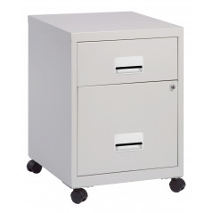 PIERRE HENRY -  Metallic Filing 2 drawers cabinet - light grey