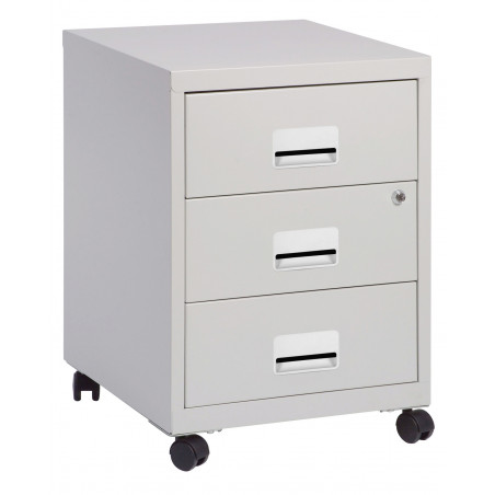 PIERRE HENRY -  Metallic Filing 3 drawers cabinet - grey