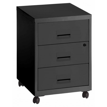 PIERRE HENRY -  Metallic Filing 3 drawers cabinet - anthracite