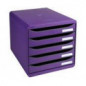 Exacompta BIG-BOX - Drawer Cabinet Purple 5 drawers