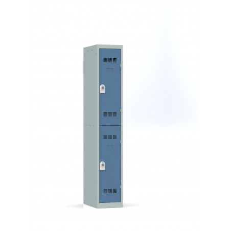 CLEAN MULTI-DOOR LOCKER 1 COLUMN OF 2 CASES - GREY/BLUE