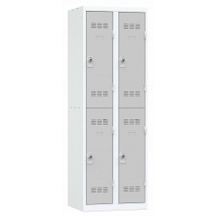 CLEAN MULTI-DOOR LOCKER 2 COLUMNS OF 2 CASES - GREY - ( Available within 30 days )