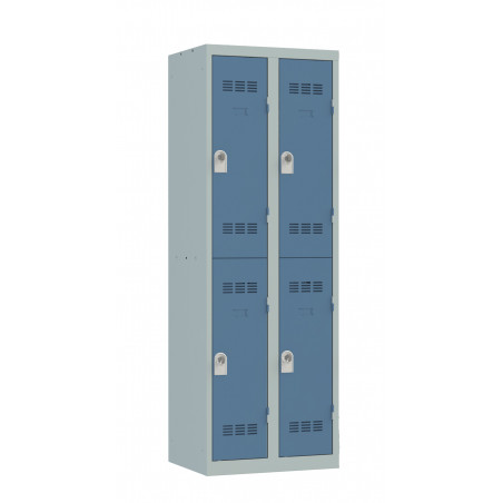 CLEAN MULTI-DOOR LOCKER 2 COLUMNS OF 2 CASES - GREY/BLUE - ( Available within 30 days )