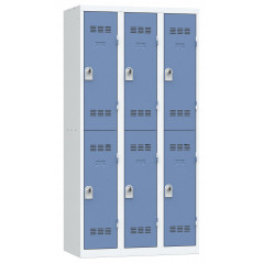 CLEAN MULTI-DOOR LOCKER 3 COLUMNS OF 2 CASES - GREY/BLUE - ( Available within 30 days )
