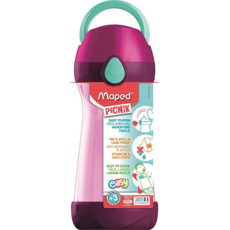 MAPED HANDLE WATER BOTTLE SMALL PINK