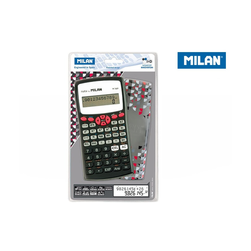 MILAN - black M240 scientific calculator with printed cover