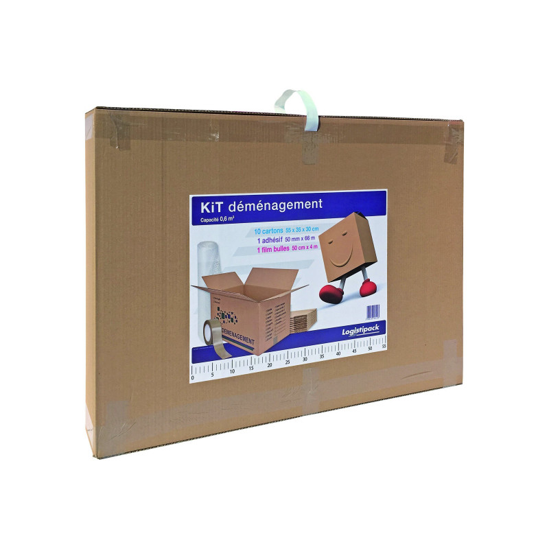 Log - Kit Moving Box With Tape & Bubble Wrap