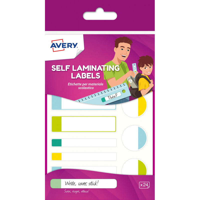 AVERY Self Laminated Labels Green X24 AVERY Self Laminated Labels Green X24