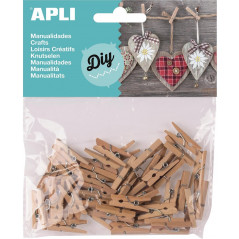 APLI Mini Wooden Clamps Natural x45