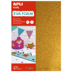 APLI  A4 Glitter Foam Light Color- Pack of 4