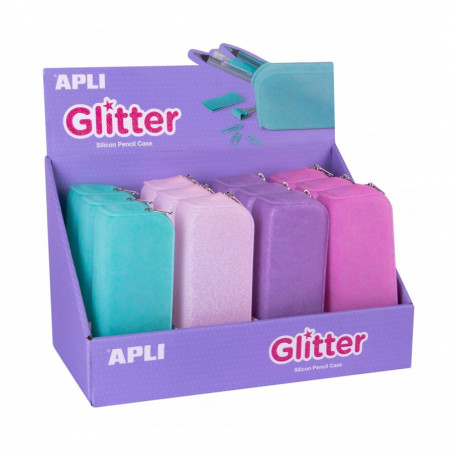 APLI Glitter Collection Pencil Case