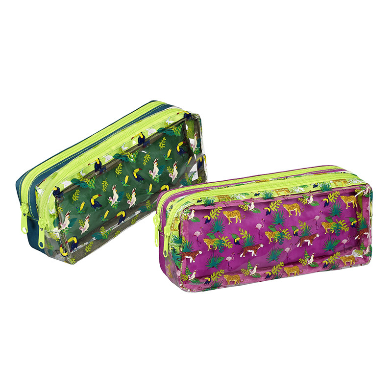 VIQUEL JUNGLE TRANSPARENT PENCIL CASE