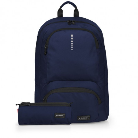 GABOL GLOBAL 1 Compatment Backpack + 3 Zip Pencil Case