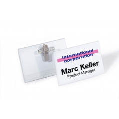 DURABLE Name Tag CLIP Combi 40X75MM x25