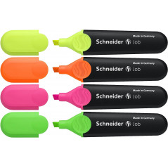 SCHNEIDER - Pen Job Marker Green, Orange, Pink, Yellow 4pcs