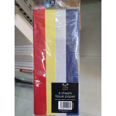 TISSUE PAPER RED-YELL-BLUE-WHT X6