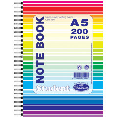 NOTEBOOK RAINBOW A5 SPIRAL PLAIN PAGES