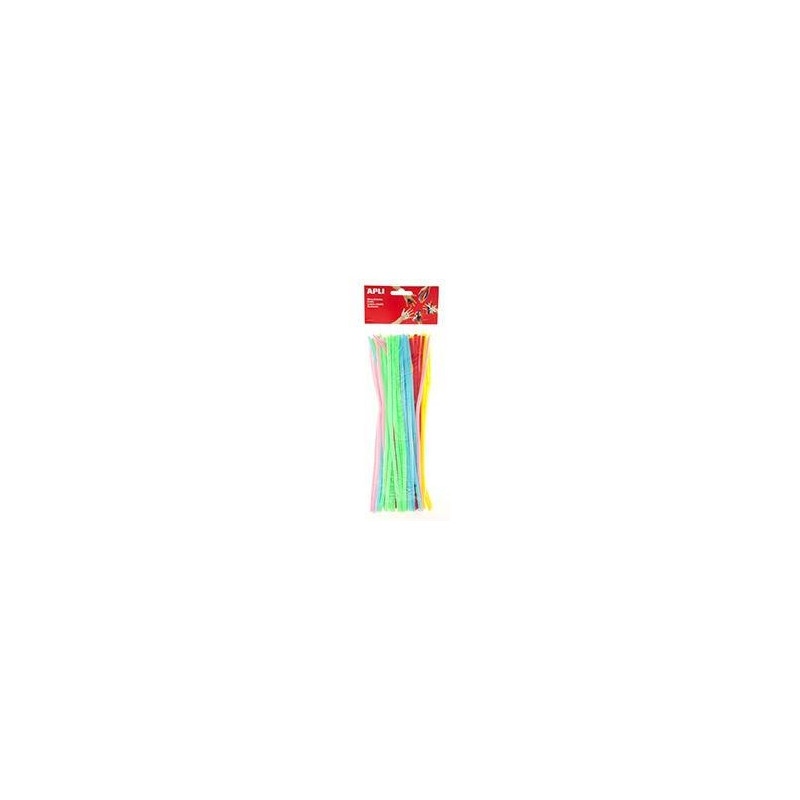 Pack Of 50 Chenilles Stems Bright colours Fluo