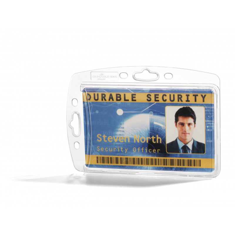 DURABLE ID card holder ENCLOSED for 1 card Crystal x10