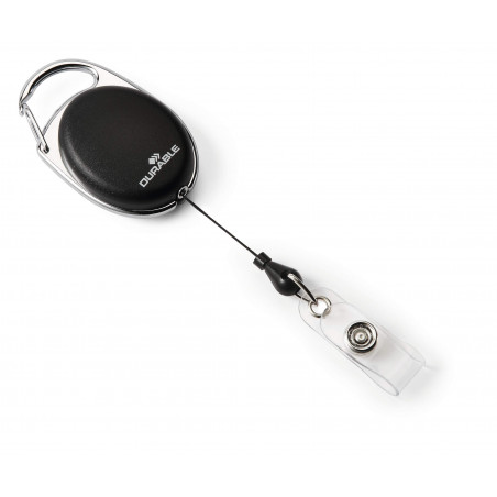 Badge reel STYLE with snap button strap black x10