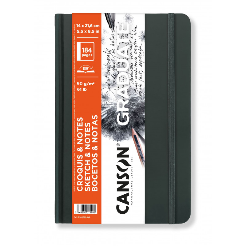 CANSON GRADUATE SKETCH & NOTES Hard Cover Grey CANSON GRADUATE SKETCH & NOTES Hard Cover Grey