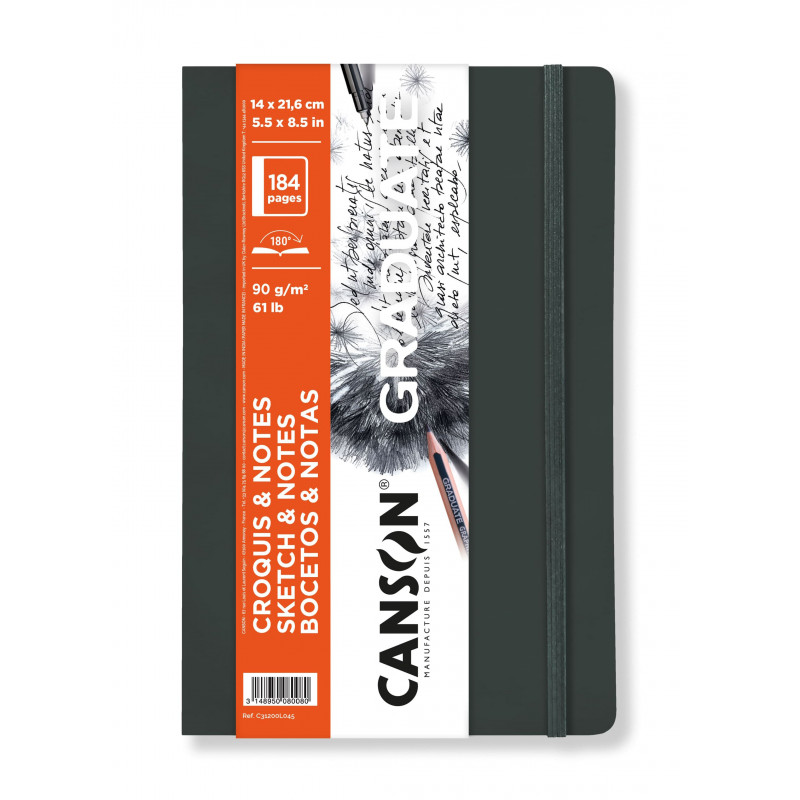 CANSON GRADUATE SKETCH & NOTES Soft Cover Grey CANSON GRADUATE SKETCH & NOTES Soft Cover Grey