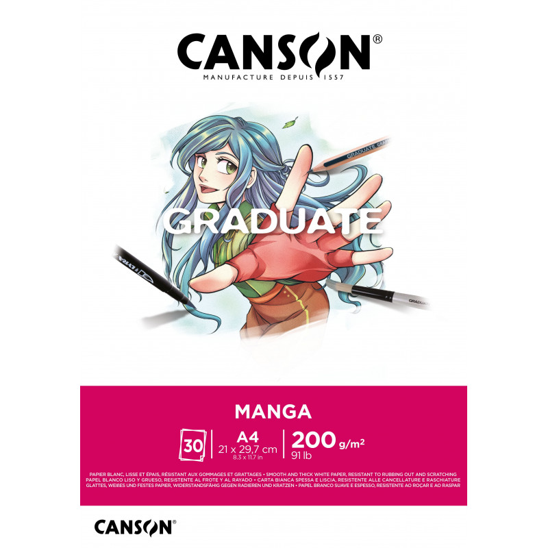 PAD CANSON  GRADUATE  MANGA A4 200GSM 30