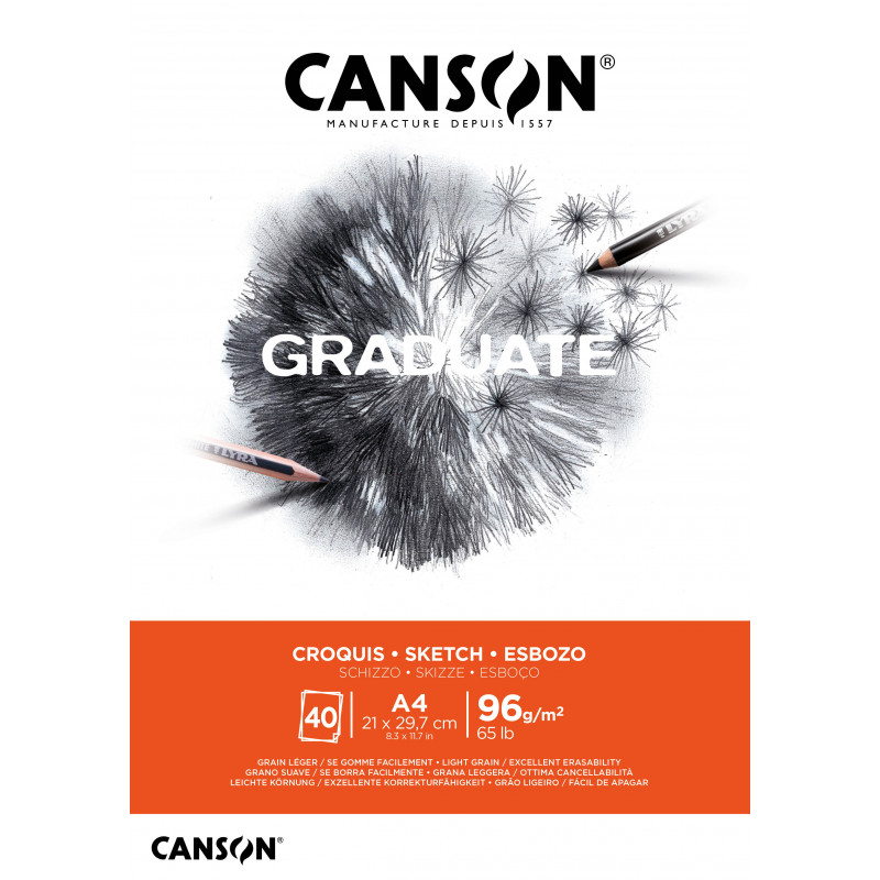 PAD CANSON  GRADUATE  CROQUIS A4 96GSM 4