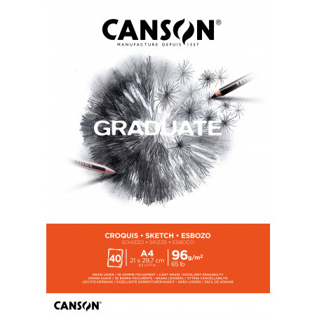 PAD CANSON  GRADUATE  CROQUIS A4 96GSM 4