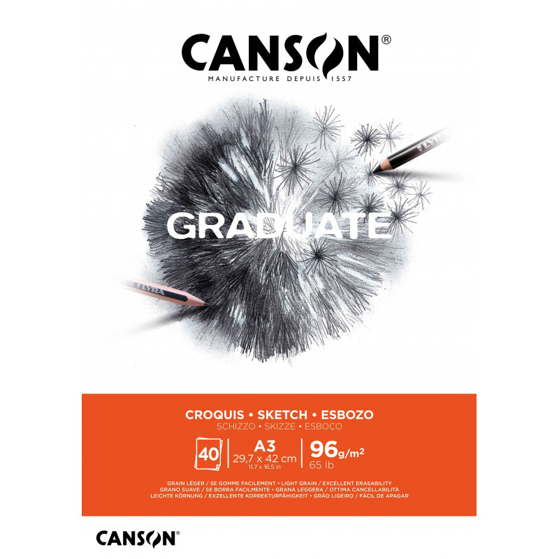 PAD CANSON  GRADUATE  CROQUIS A3 96GSM 4