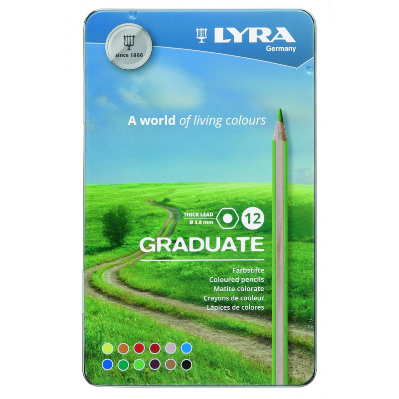 LYRA GRADUATE PENCILS COLOR METALIC BOX 12 PCS