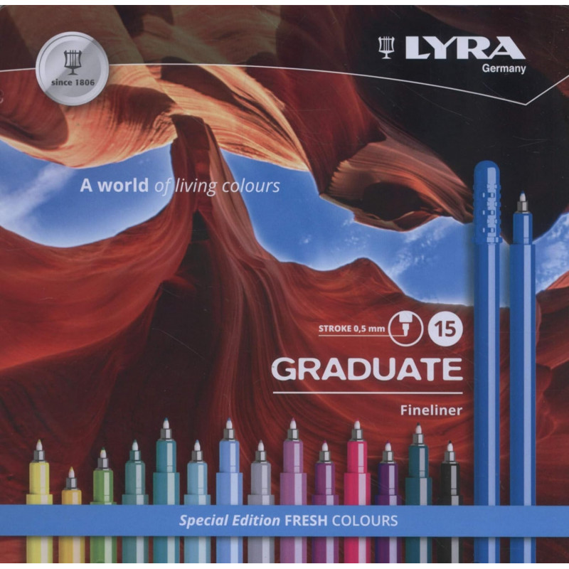 LYRA GRADUATE FINELINER COLD COLOR METALIC BOX 15