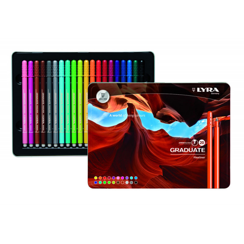LYRA GRADUATE FINELINER WARM COLOR METALIC BOX 20