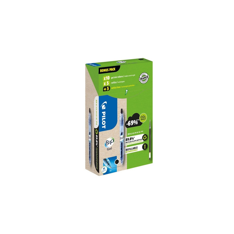 PILOT GREEN VALUE PACK - B2P- 10 PENS + 5 + 5 REFILLS BLUE PILOT GREEN VALUE PACK - B2P- 10 PENS + 5 + 5 REFILLS BLUE