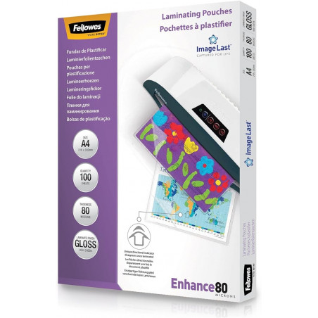 FELLOWES - Laminating Pouches A4 x100 - 80 Microns