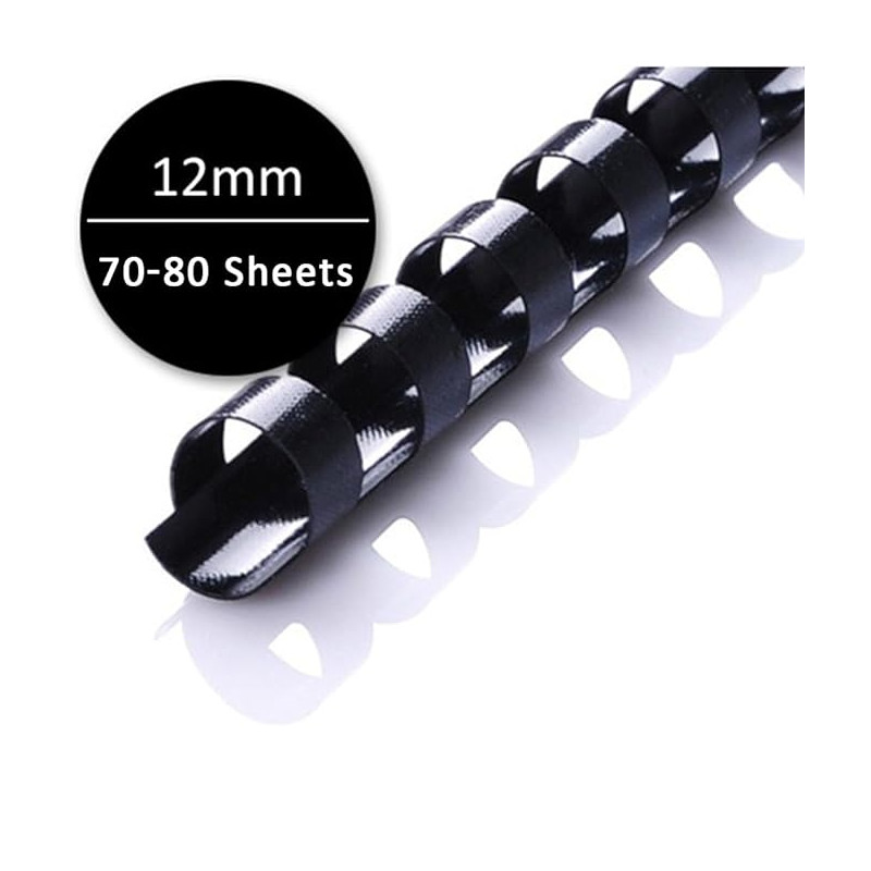 FELLOWES - Binding Combs 12mm Black x25