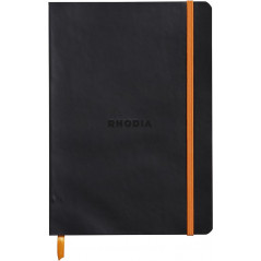 Rhodiarama - Notebook A5 Lined Soft Black