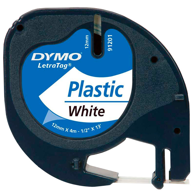 DYMO - LETRATAG Labelling Tape COMPATIBLE  Black on White 12mm