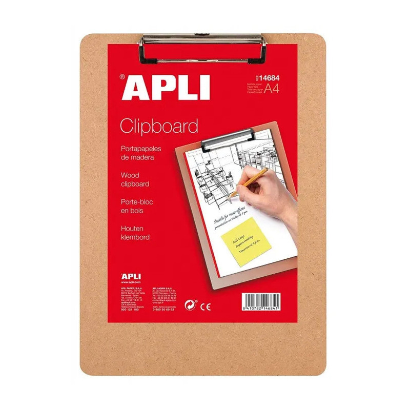 APLI - Wooden Clipboard A4