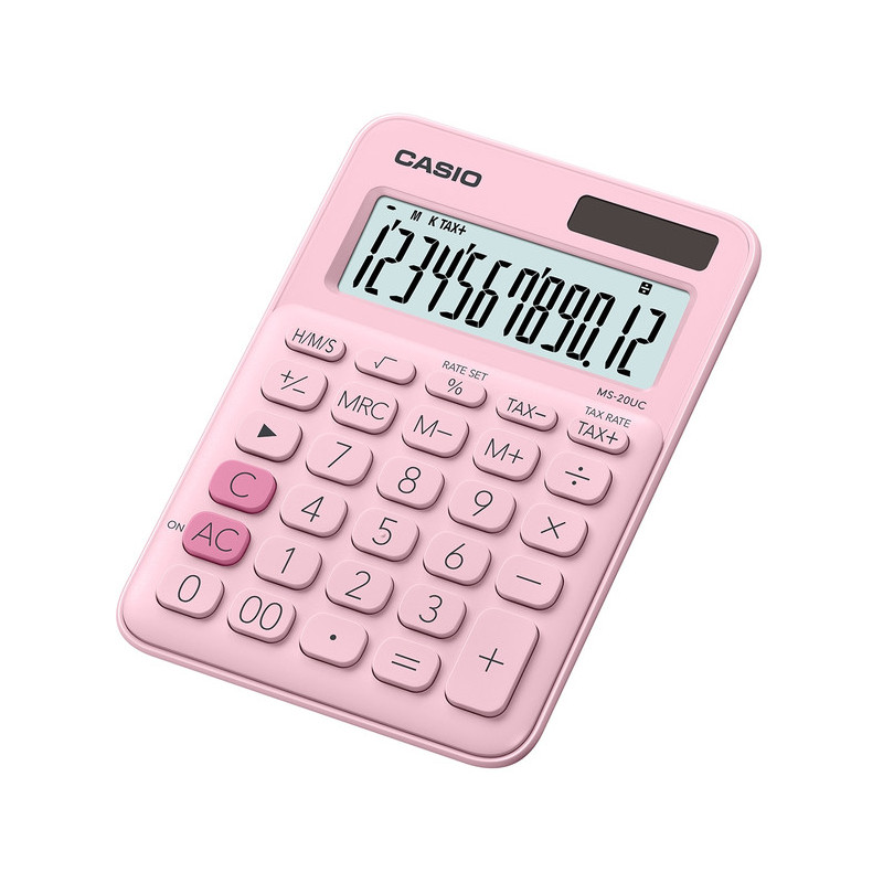 CASIO MS 20UC DESKTOP CALCULATOR LIGHT PINK