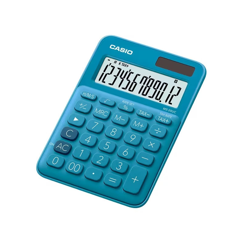 CASIO MS 20UC DESKTOP CALCULATOR BLUE
