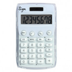 SIGN POCKET CALCULATOR WHITE